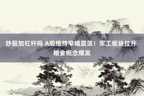 炒股加杠杆吗 A股维持窄幅震荡！军工板块拉升 粮食概念爆发